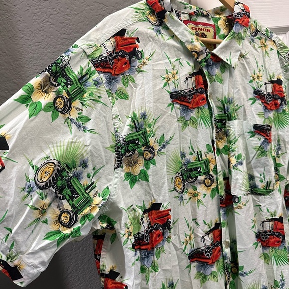 Cinch men’s tractor print shirt size XXL - Picture 3 of 5